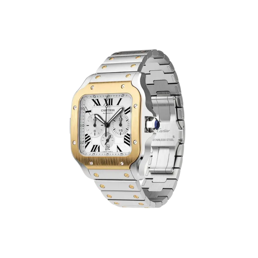 Santos de Cartier XL Chronograph Steel/Gold - Image 2