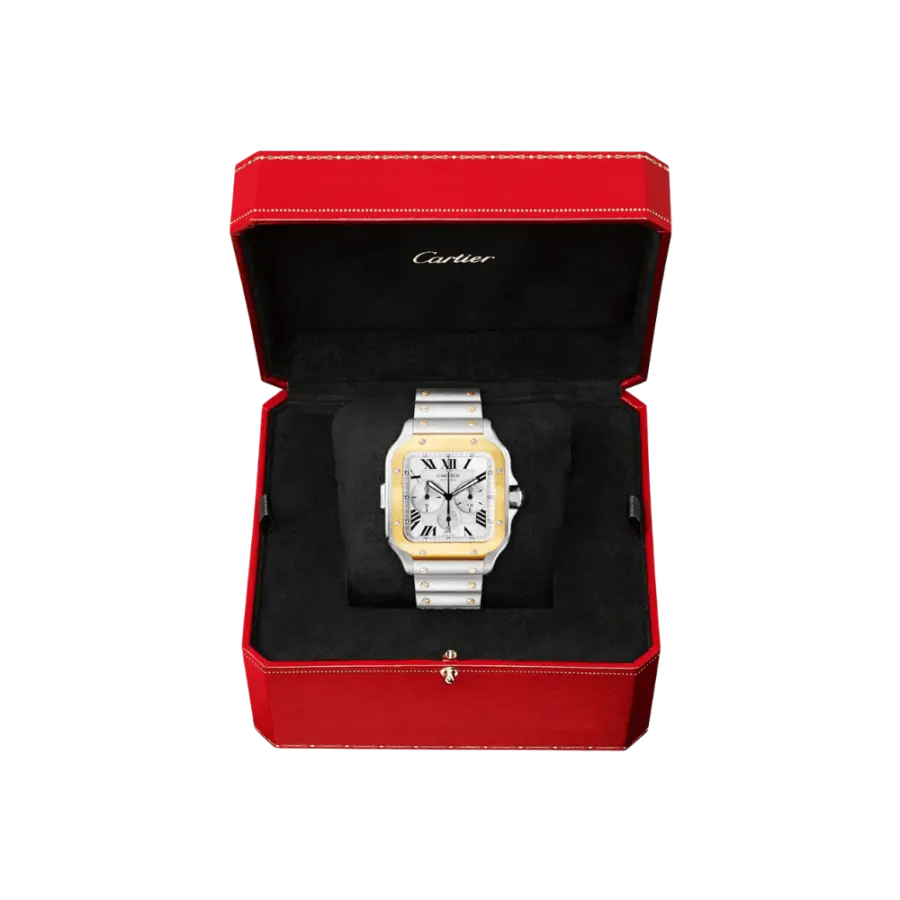 Santos de Cartier XL Chronograph Steel/Gold - Image 6