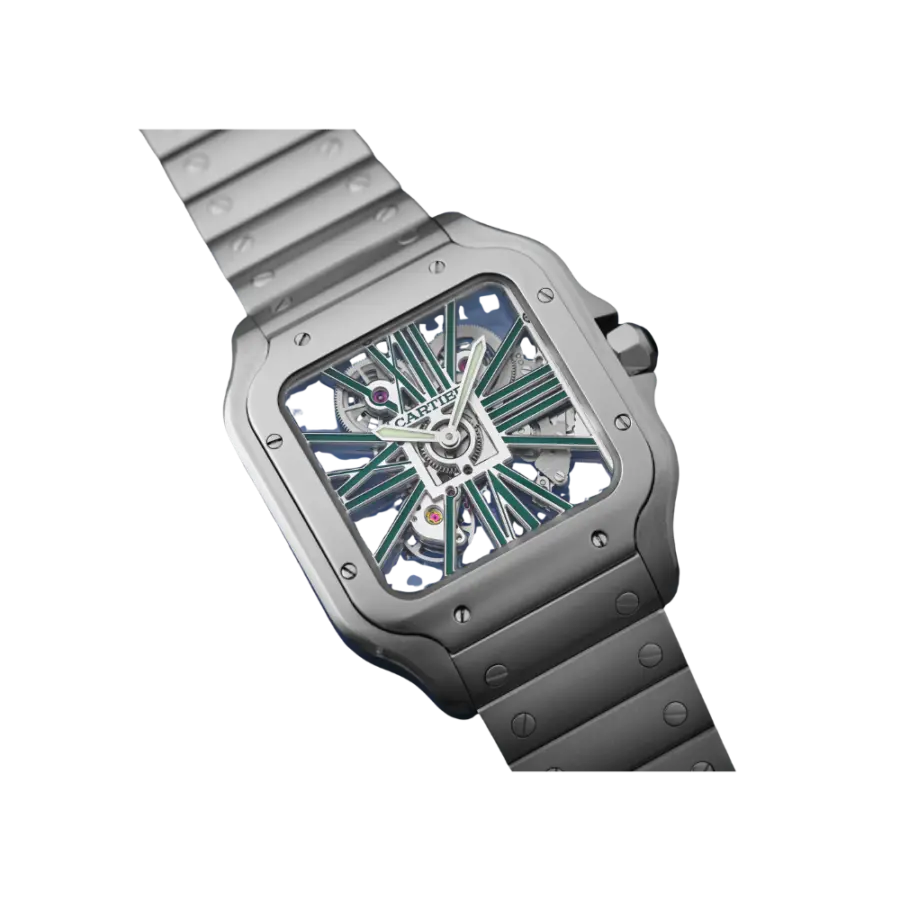 Santos de Cartier Large Skeleton/Green - Image 4