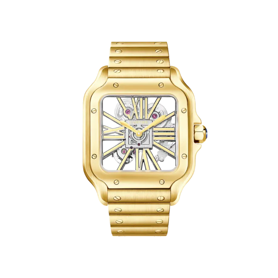 Santos de Cartier Large Skeleton Yellow Gold