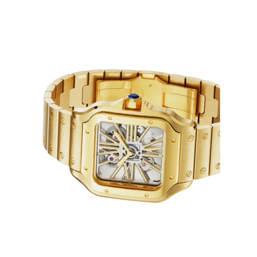 Santos de Cartier Large Skeleton Yellow Gold - Image 3