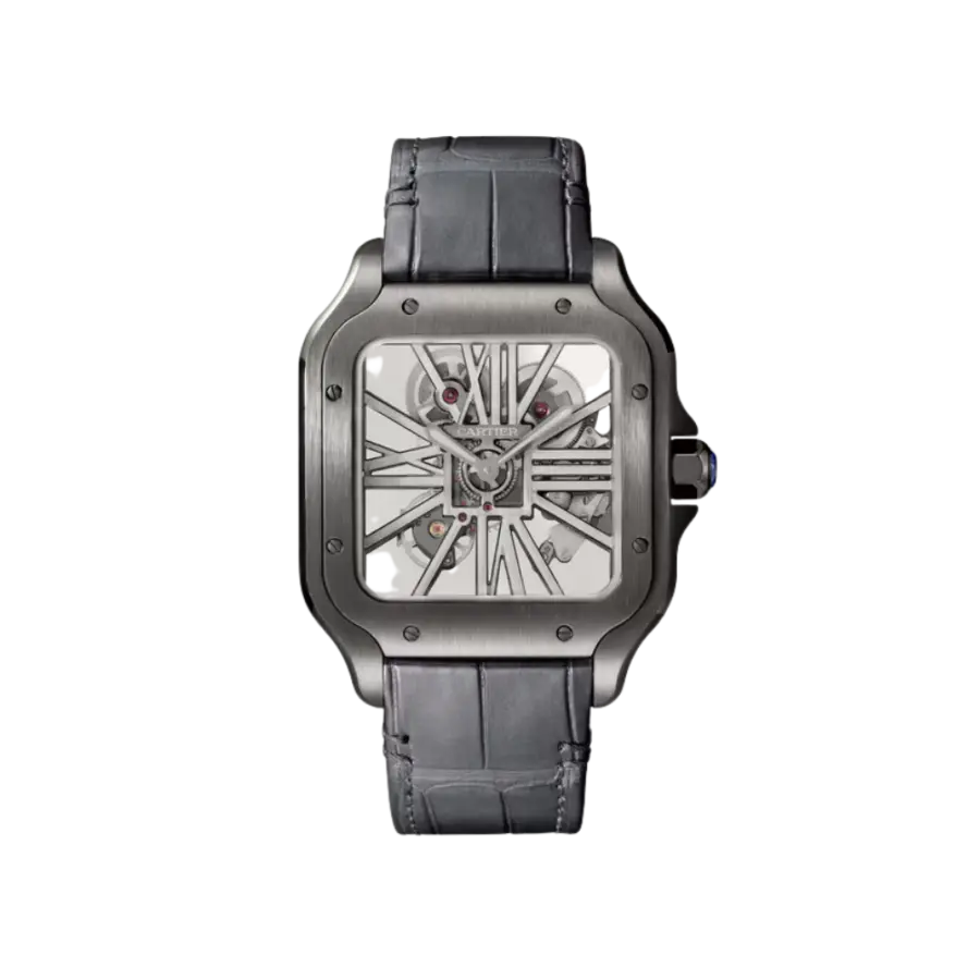 Santos de Cartier Large Skeleton Black ADLC
