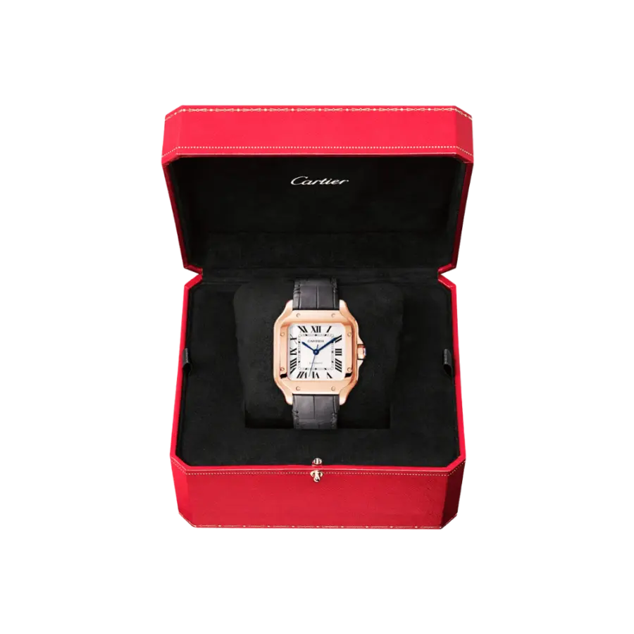 Santos de Cartier Medium Automatic Gold Watch - Image 6