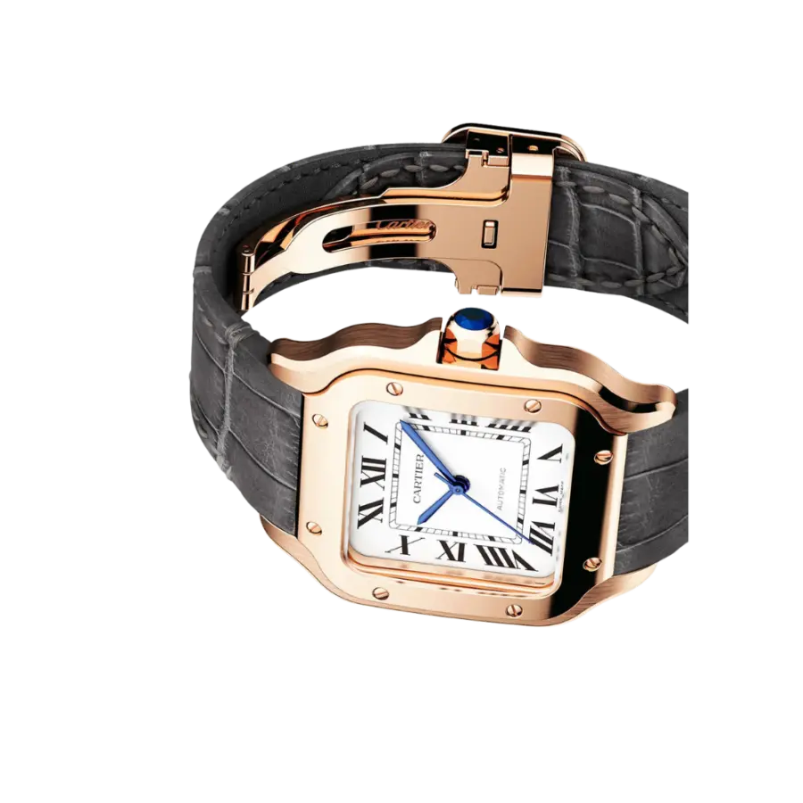 Santos de Cartier Medium Automatic Gold Watch - Image 3