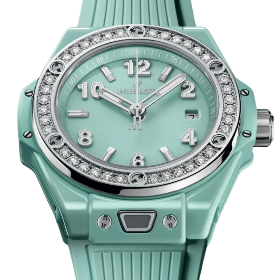 Big Bang One Click Mint Green Ceramic Diamonds Ref. 485.GS.5271.RX.1204 - Image 2