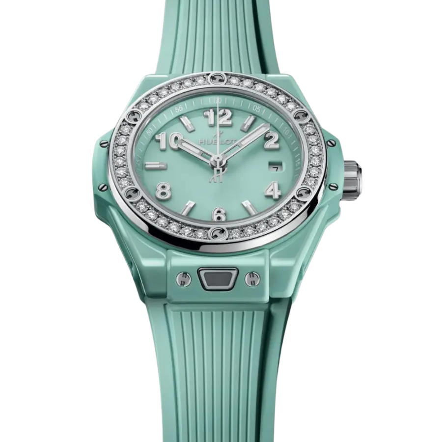 Big Bang One Click Mint Green Ceramic Diamonds Ref. 485.GS.5271.RX.1204 - Image 4