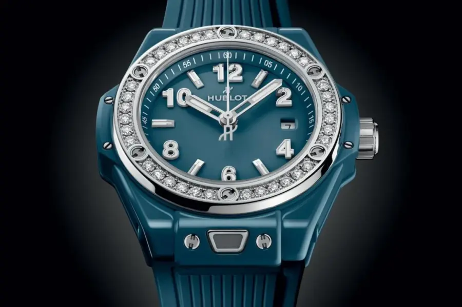 Big Bang One Click Petrol Blue Ceramic Diamonds Ref. 485.ES.5171.RX.1204 - Image 3