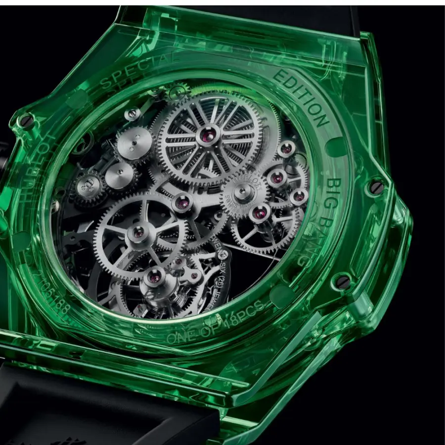 Hublot Big Bang Tourbillon Automatic SAXEM 44mm – Green Case, Skeleton Dial - Image 3
