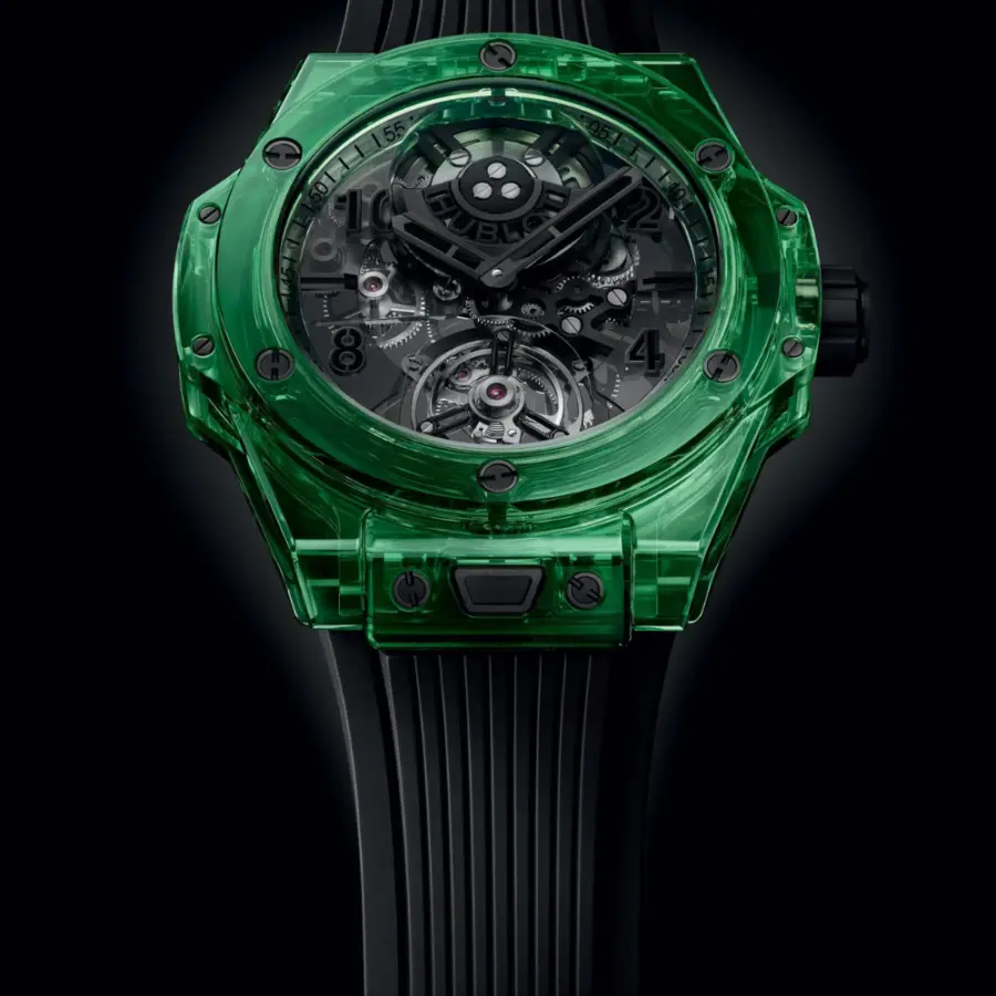 Hublot Big Bang Tourbillon Automatic SAXEM 44mm – Green Case, Skeleton Dial - Image 5