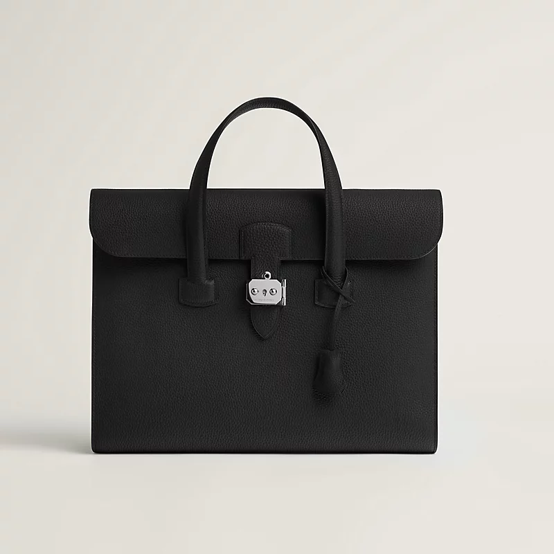 Hermes Sac A Depeches Light 1-36 Briefcase – Noir
